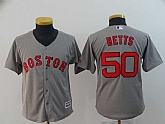 Youth Red Sox 50 Mookie Betts Gray Cool Base Jersey,baseball caps,new era cap wholesale,wholesale hats